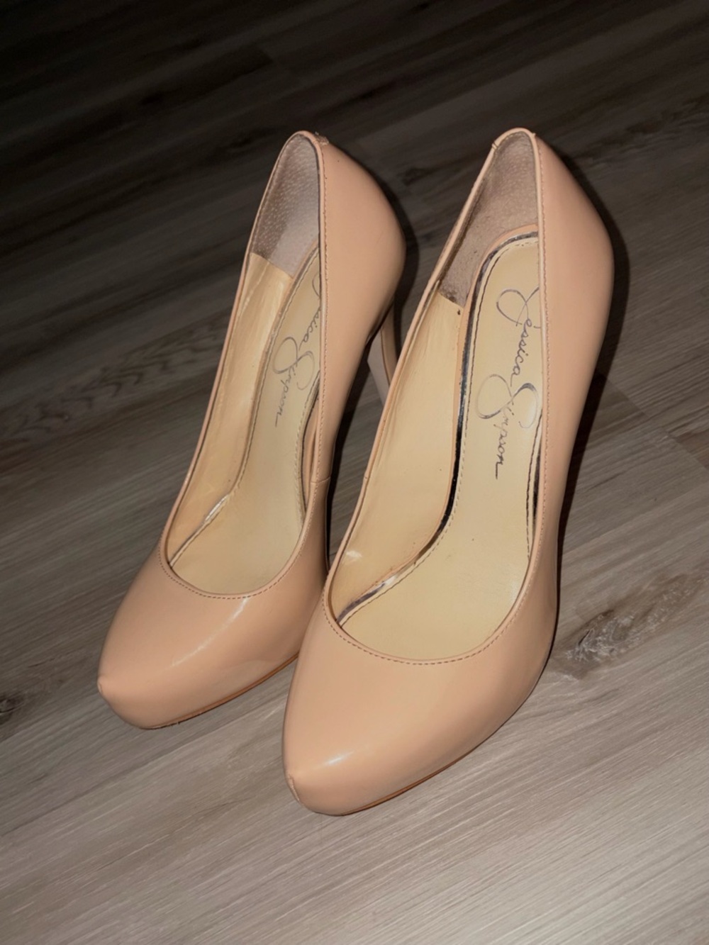 Jessica Simpson Nude Patent Leather Pumps